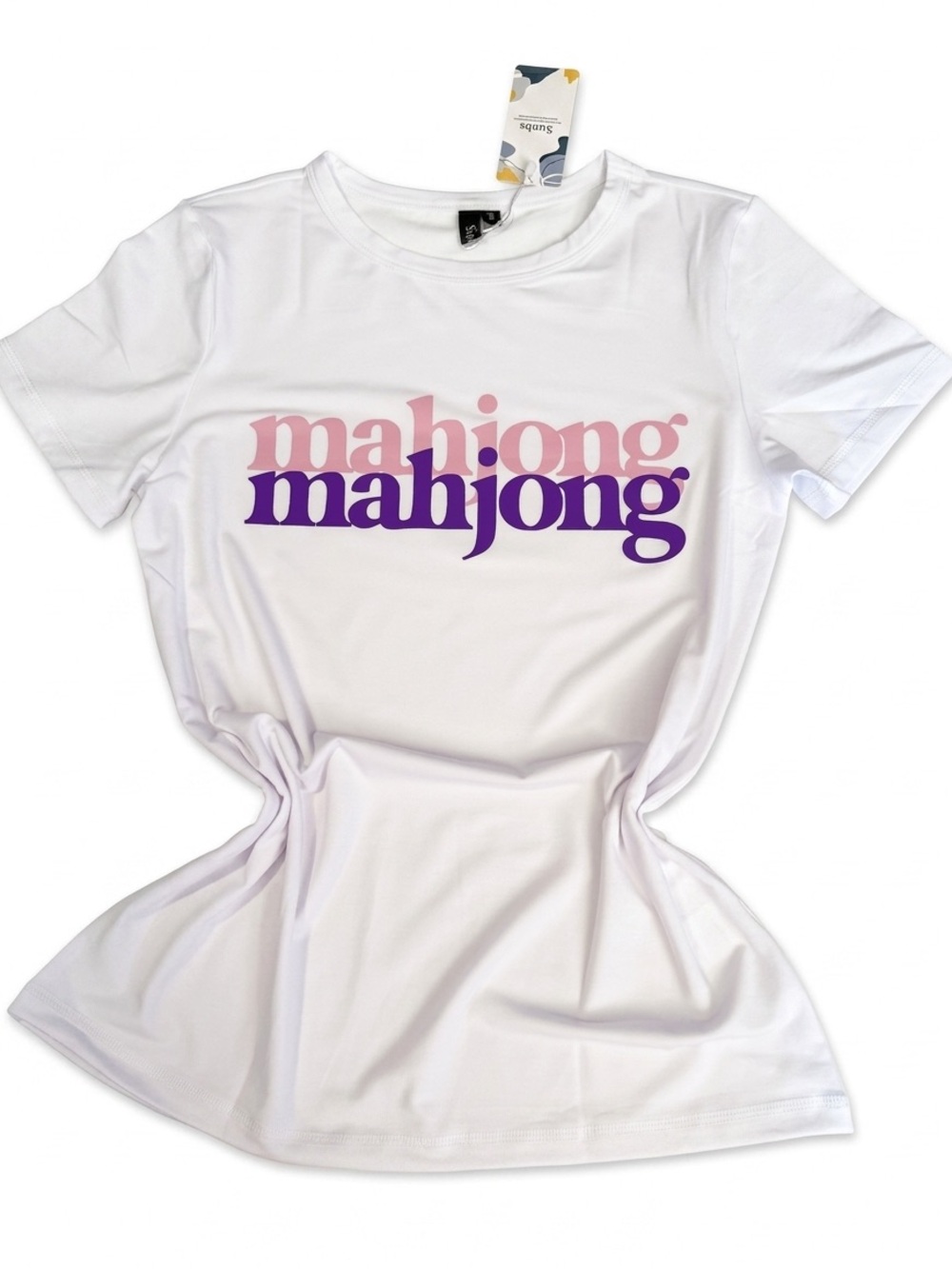 Mahjong Graphic Tee in Pink & Purple